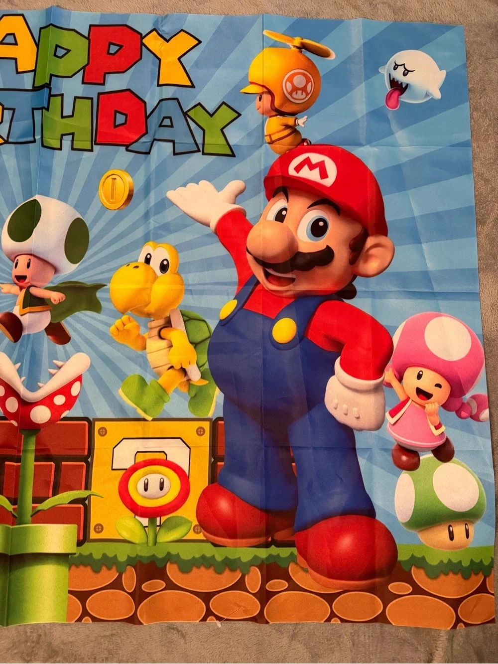 Super Mario Bros Birthday Backdrop
